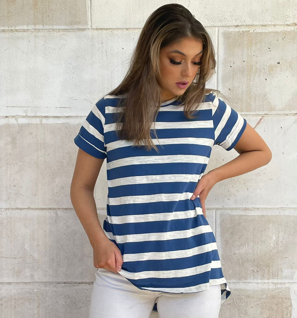 STRIPE  CUFF TEE