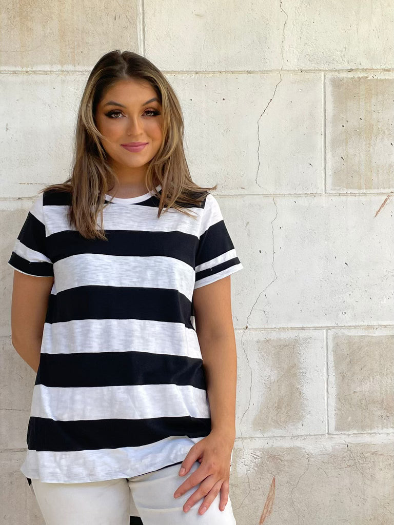 STRIPE  CUFF TEE