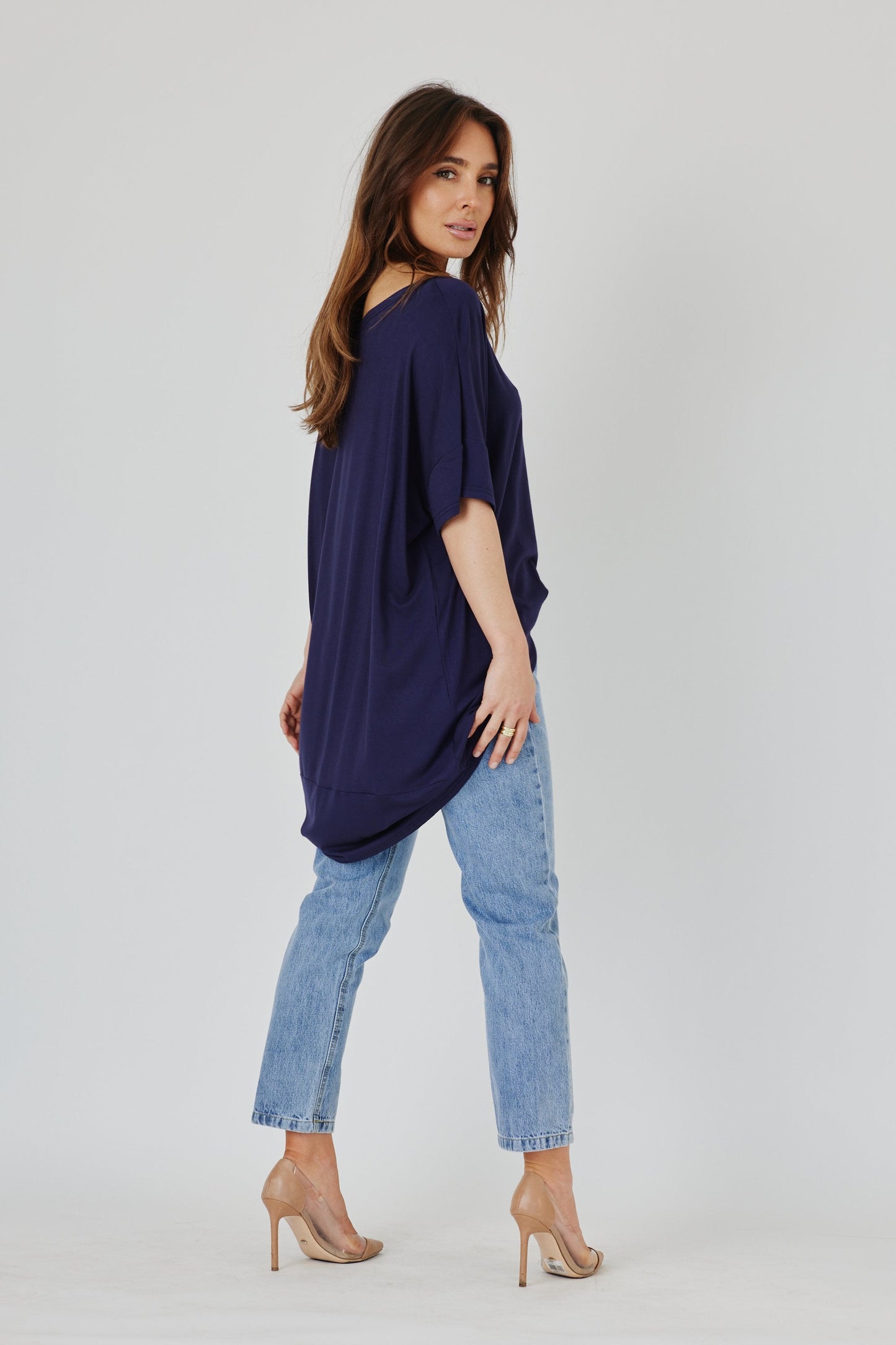 CURVED HEM TOP - PLAIN