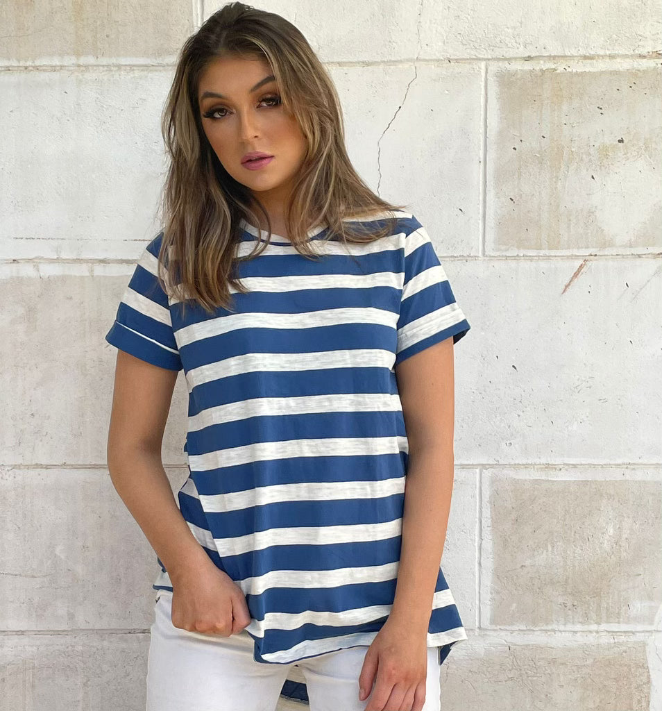 STRIPE  CUFF TEE