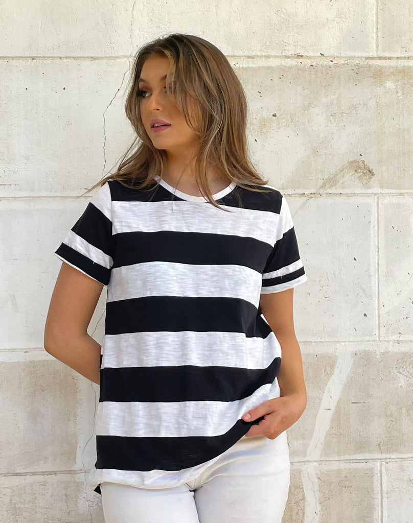 STRIPE  CUFF TEE