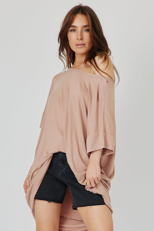 CURVED HEM TOP - PLAIN