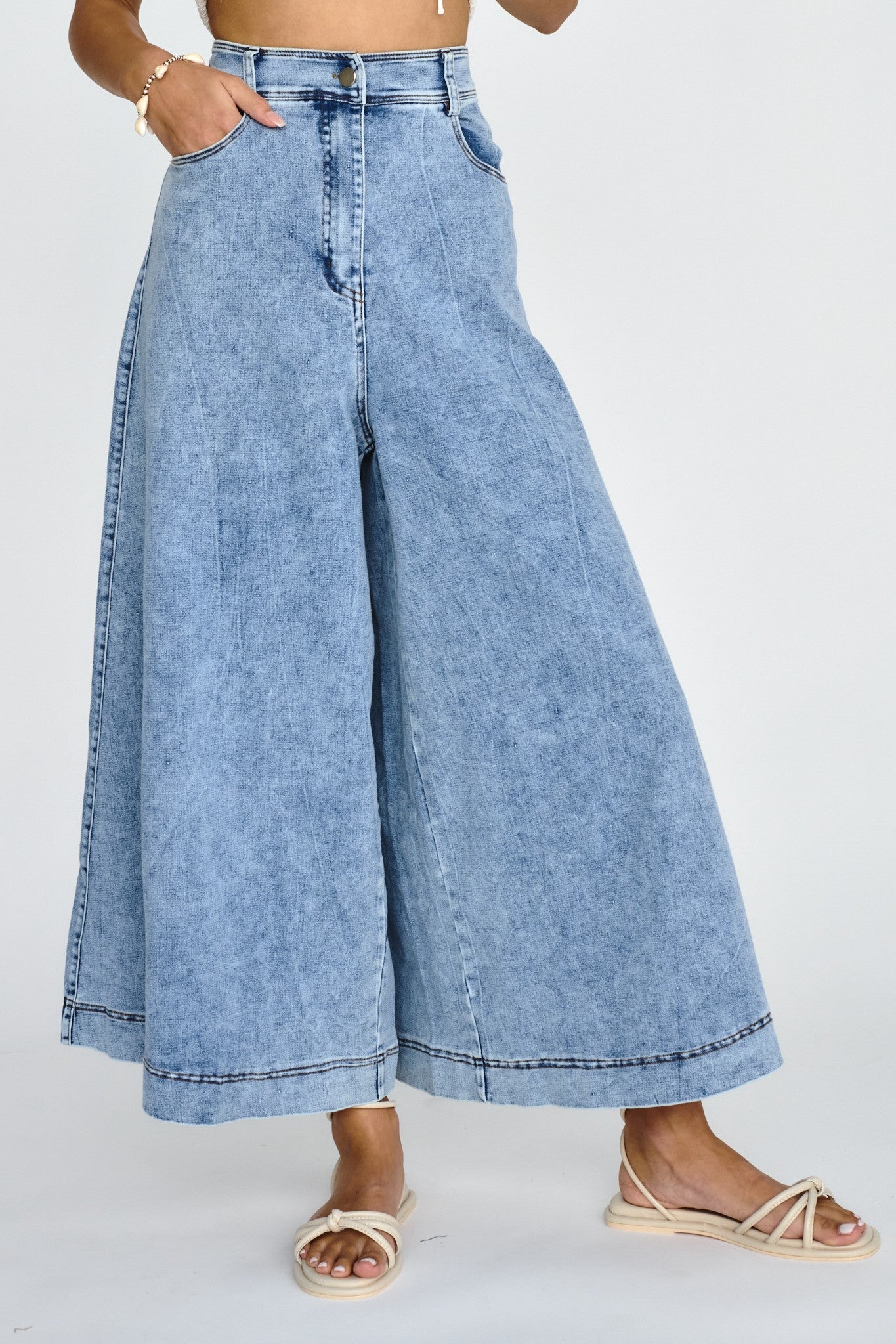 DENIM WIDE LEG PANT