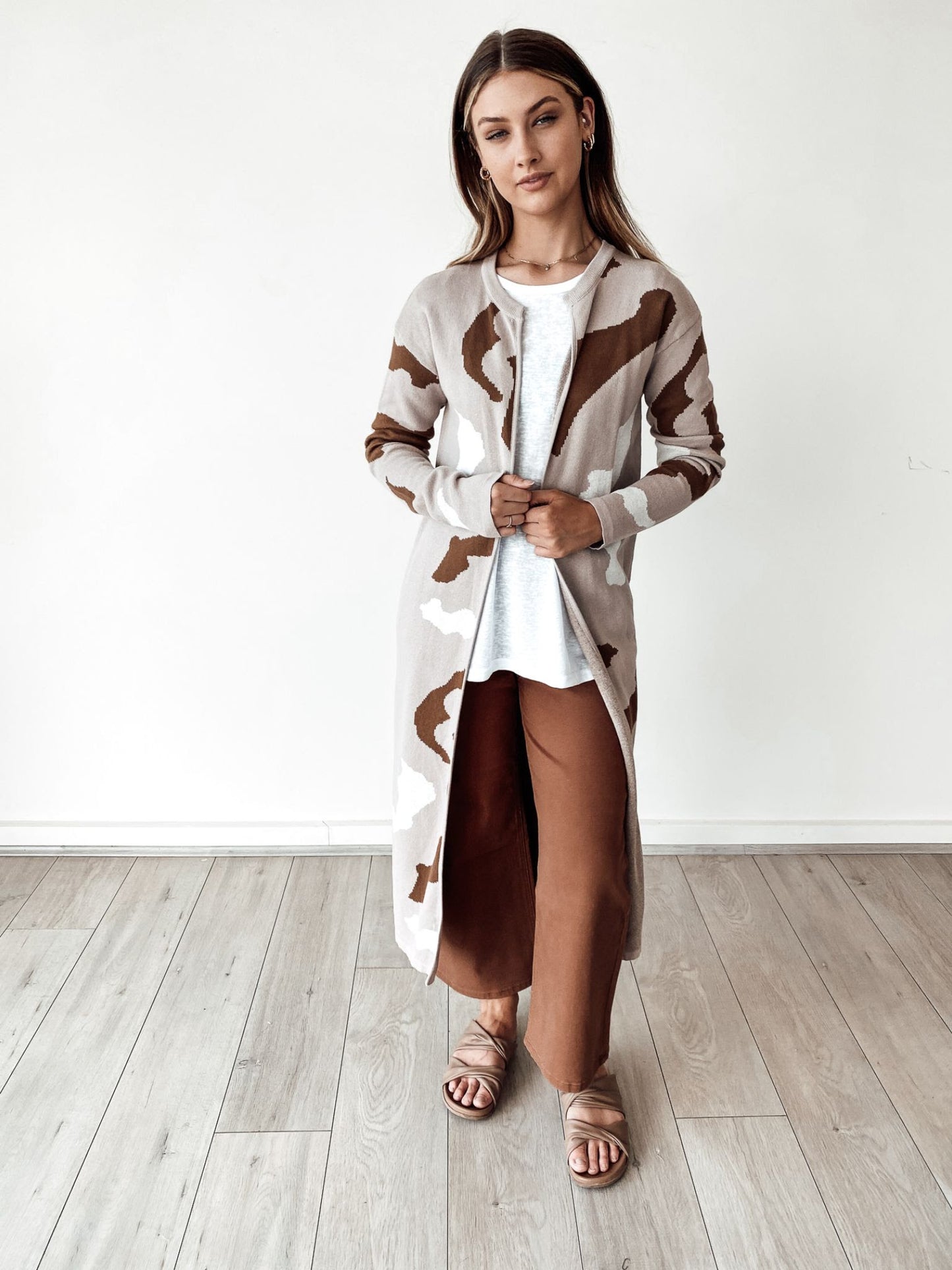 CARAMEL CAMO CARDI